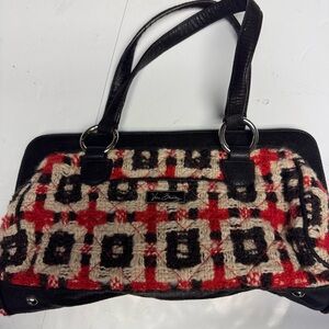 Vera Bradley Red Black Cream Patterned Shoulder Bag